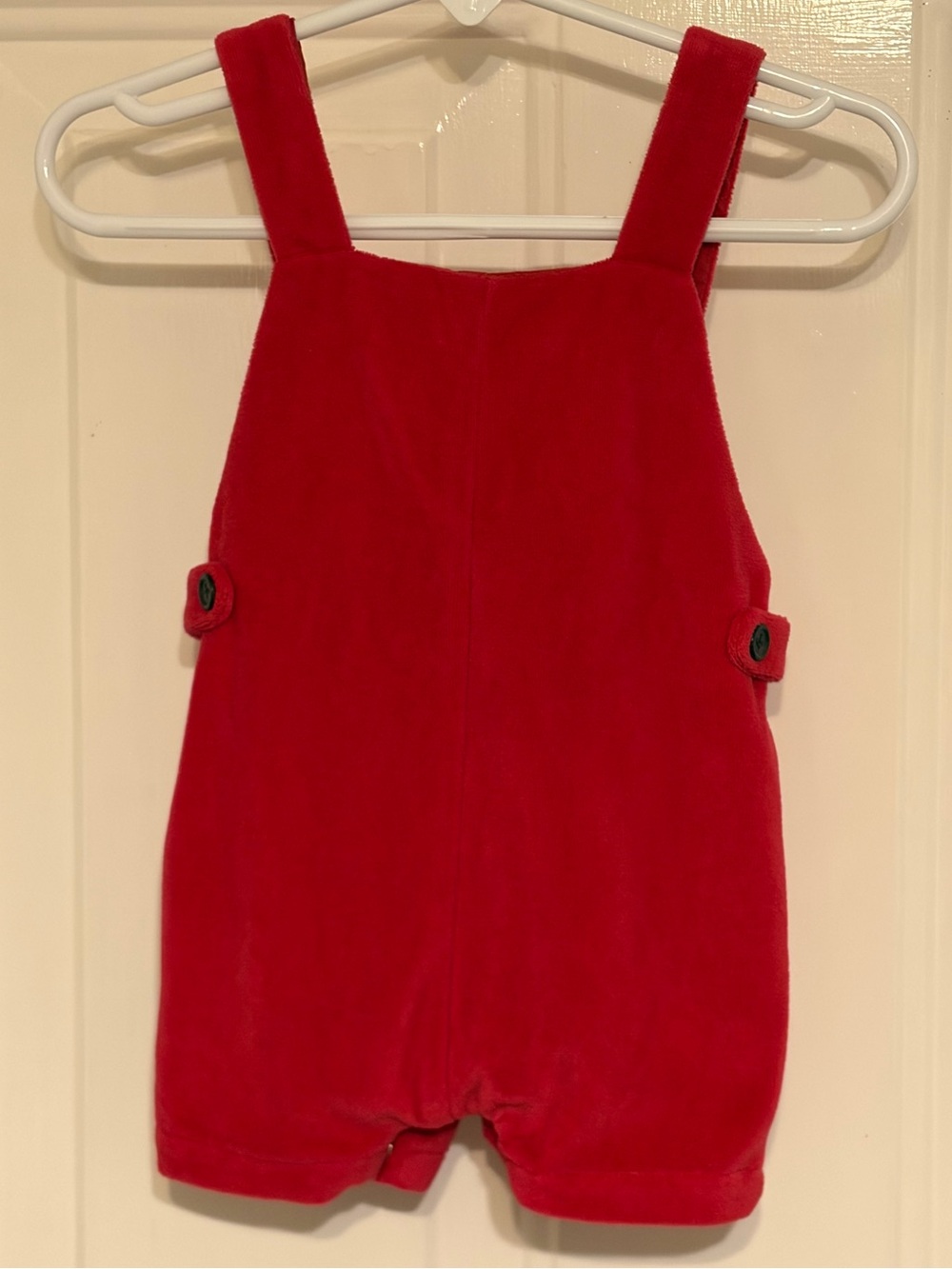 Edgehill Collection Vibrant Red Velour Shortall Perfect for Christmas Holiday 6M